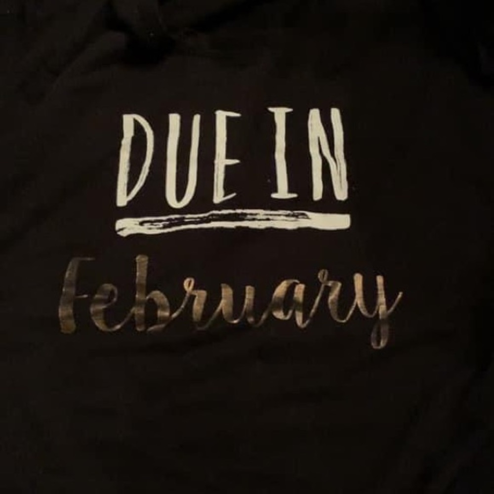 Black t shirt pregnancy announcement